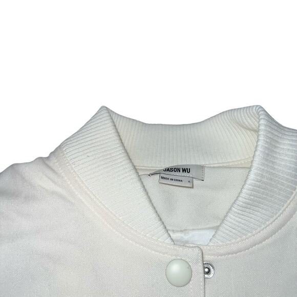 NWT JASON WU Women's Cream Button Up Bomber Jacker Size L - Picture 4 of 9